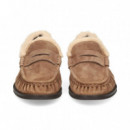 Mocasin Pliegues Borrego ante Taupe  ANOTHER TREND