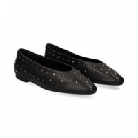 Bailarina Tachas Piel Negro  ANOTHER TREND