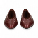 Bailarina Tachas Piel Burdeos  ANOTHER TREND