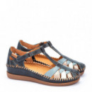 Pikolinos Sandalia Cadaques semiabierta combinada Marrón W8K-0705C1-325