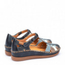 Pikolinos Sandalia Cadaques semiabierta combinada Marrón W8K-0705C1-325