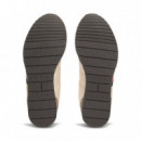 Zapatillas de ante con mezcla de texturas