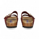 SANDALIA 2 HEBILLAS NOBUCK BURDEOS
