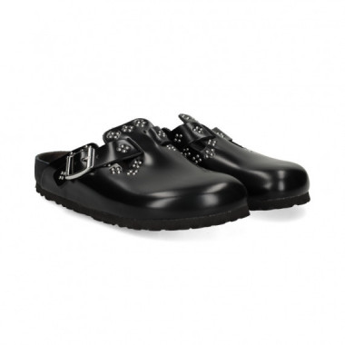 ZUECO TACHUELAS PLANTILLA PIEL NEGRO