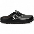 ZUECO TACHUELAS PLANTILLA PIEL NEGRO
