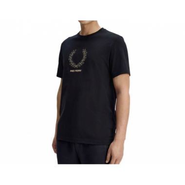 Camiseta Fred Perry outline laurel negra