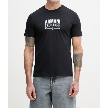 Camiseta Armani Exchange azul marina logotipo