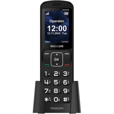 MAXCOM Telefono Movil MM34D Negro 4G, Camara,Radio Fm, Micro Sd,Linterna