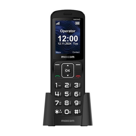 MAXCOM Telefono Movil MM34D Negro 4G, Camara,Radio Fm, Micro Sd,Linterna