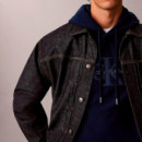 Sudadera con capucha de felpa con logo denim