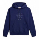 Sudadera con capucha de felpa con logo denim