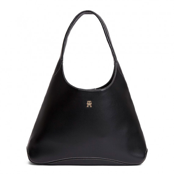 Bolso Hobo con bolsillo con cremallera y monograma TH