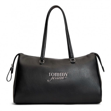 Bolso tote con logo met&aacute;lico