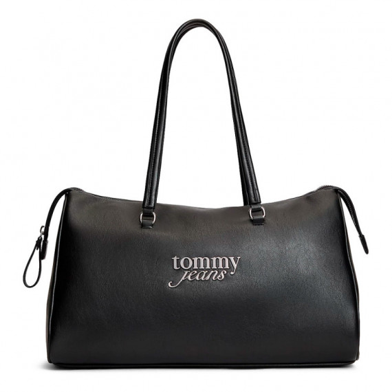 Bolso tote con logo metálico