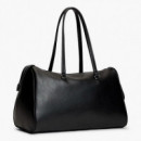 Bolso tote con logo metálico