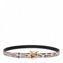 Cinturón de 2 Cm con Estampado de Pitón y Hebilla Love Birds  PINKO