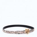 Cinturón de 2 Cm con Estampado de Pitón y Hebilla Love Birds  PINKO
