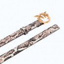 Cinturón de 2 Cm con Estampado de Pitón y Hebilla Love Birds  PINKO