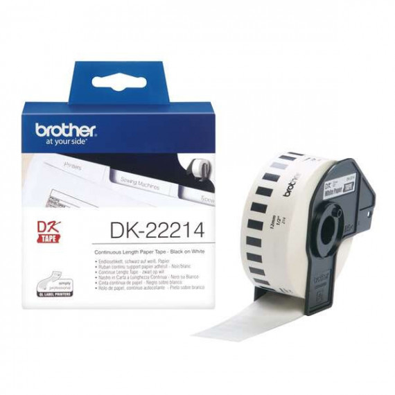 Cinta Papel Continua BROTHER Blanca 12MM 30,48M (DK22214)