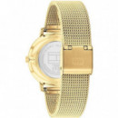 RELOJ TOMMY HILFIGER TEA DORADO Y NEGRO