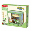 Maqueta Pokemon Sprigatito puesto de cafe