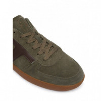 Th Tribeca Sneaker Suede Platinum Olive  TOMMY HILFIGER