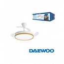 DAEWOO Ventilador De Techo 30W Con Aspas Retractil Blanco/Madera DW5010 Con Mando