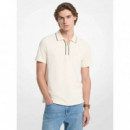 Bubble Knit Tipped Polo Bone  MICHAEL KORS