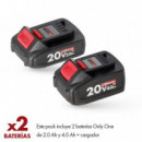 Pack de 5 Herramientas + Carro 20V Only One AICER (2X 2+4AH)