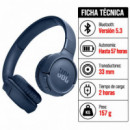 AURICULARES INALÁMBRICOS BLUETOOTH CON MICRÓFONO TUNE 520BT AZUL JBL
