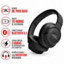 AURICULARES INALÁMBRICOS BLUETOOTH CON MICRÓFONO TUNE 720BT NEGRO JBL
