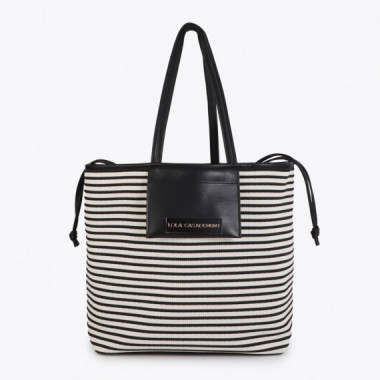 Lola Casademunt Shopper con tejido de rayas LS2604088-2N0