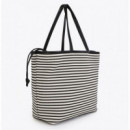 Lola Casademunt Shopper con tejido de rayas LS2604088-2N0