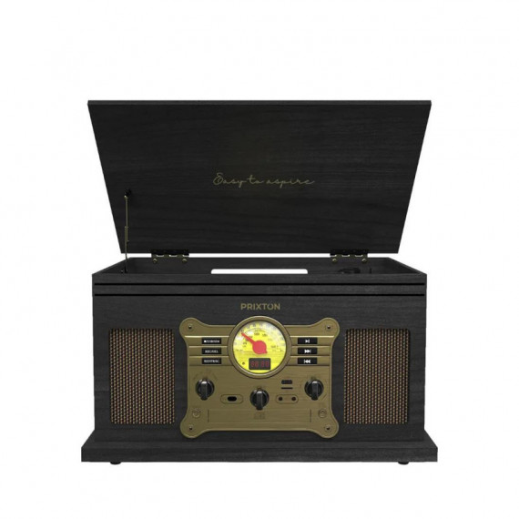 Prixton Tocadiscos Century con CD, USB, Radio Y Casete.