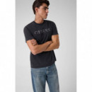 SS BSC GUESS GLITCH LOGO TEE JET BLACK M
