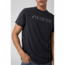 SS BSC GUESS GLITCH LOGO TEE JET BLACK M