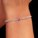 Pulsera de Tenis Corazón Brillante Rosa 590041C03
