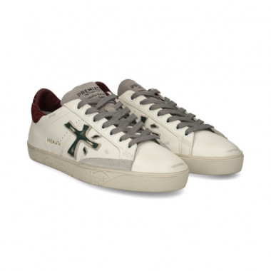 DEPORTIVO TALON ROJO PIEL BLANCO