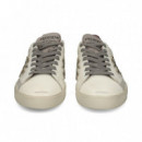 DEPORTIVO TALON ROJO PIEL BLANCO