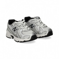 Deportivo Malla+metallic Blanco Plata  NEW BALANCE
