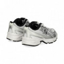 Deportivo Malla+metallic Blanco Plata  NEW BALANCE