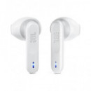 JBL Auricular Bluetooth WAVE FLEX Blanco Con Estuche de Carga,Control Por Voz,Resistente al Agua 32H