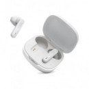 JBL Auricular Bluetooth WAVE FLEX Blanco Con Estuche de Carga,Control Por Voz,Resistente al Agua 32H