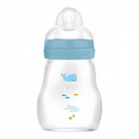 Biberon Cristal Mam Feel Good +0M 170ML Azul  MAM BABY