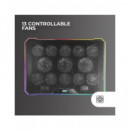 MARS GAMING Base Refrigeradora para Portatil 17",LUCES Rgb Gaming ,con Soporte para Movil MNBC13