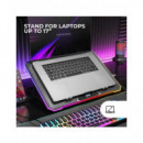 MARS GAMING Base Refrigeradora para Portatil 17",LUCES Rgb Gaming ,con Soporte para Movil MNBC13