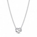 PANDORA Collar en Plata de Ley Corazón Infinito Brillante 392666C01