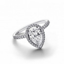 PANDORA Anillo en Plata de Ley Halo Brillante Grande Corte Pera​ 193012C01