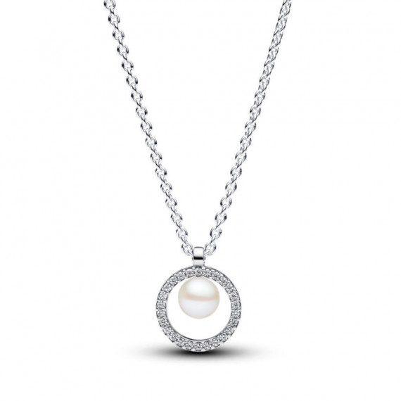 PANDORA Collar Perla Cultivada de Agua Dulce y Pavé 393165C01-45