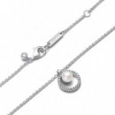 PANDORA Collar Perla Cultivada de Agua Dulce y Pavé 393165C01-45
